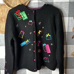 Vtg Christmas Cardigan Karen Scott